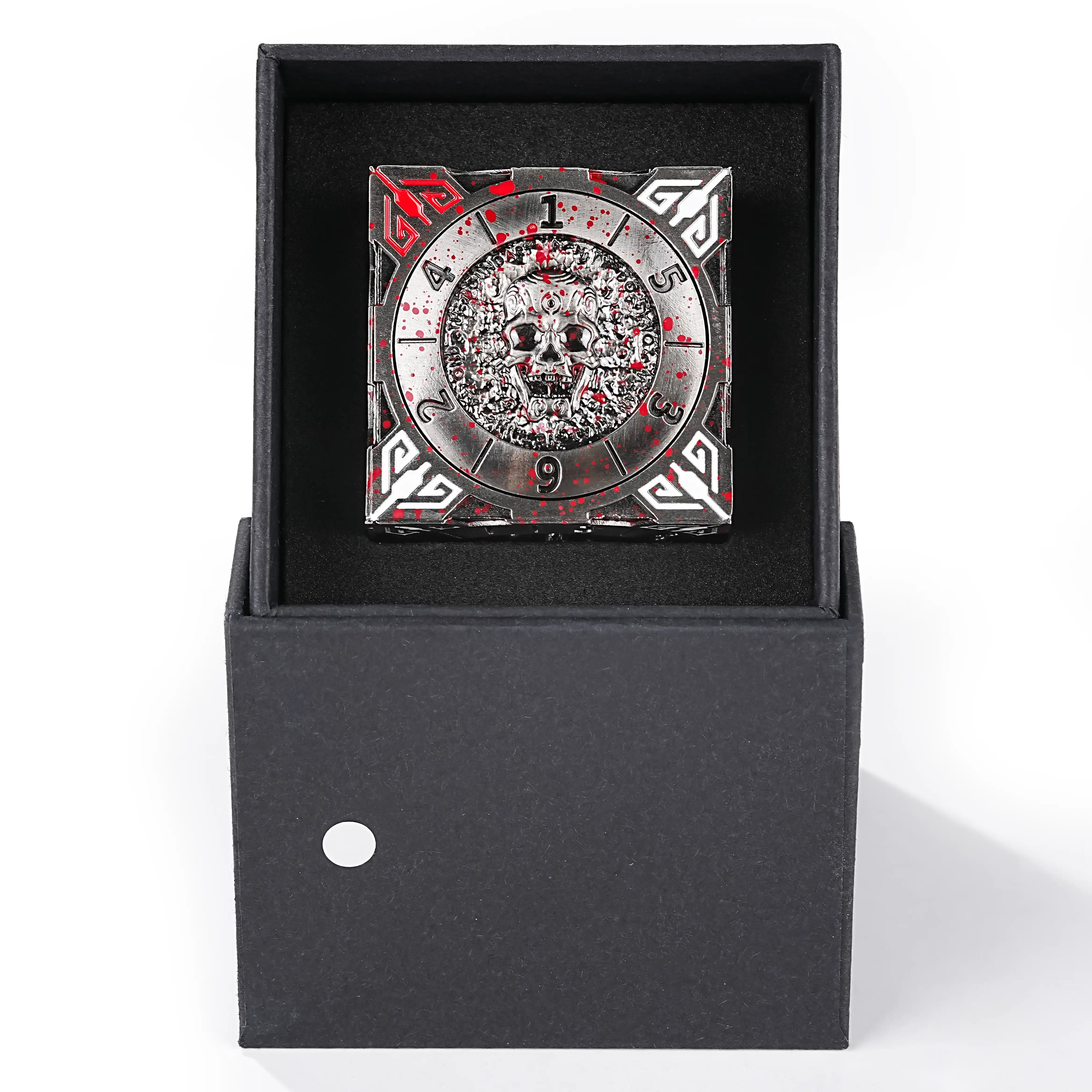Cool Blood 7 in 1 Metal Solid Cube Six-Sided Round Spin Roulette Dice + dice box | Bear Dice