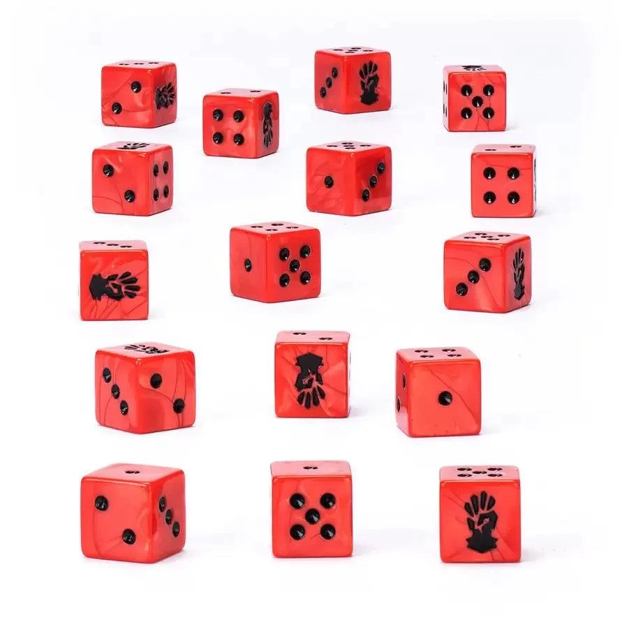 Warhammer 40K Red Corsairs Red Marble Acrylic D6 Dice Set