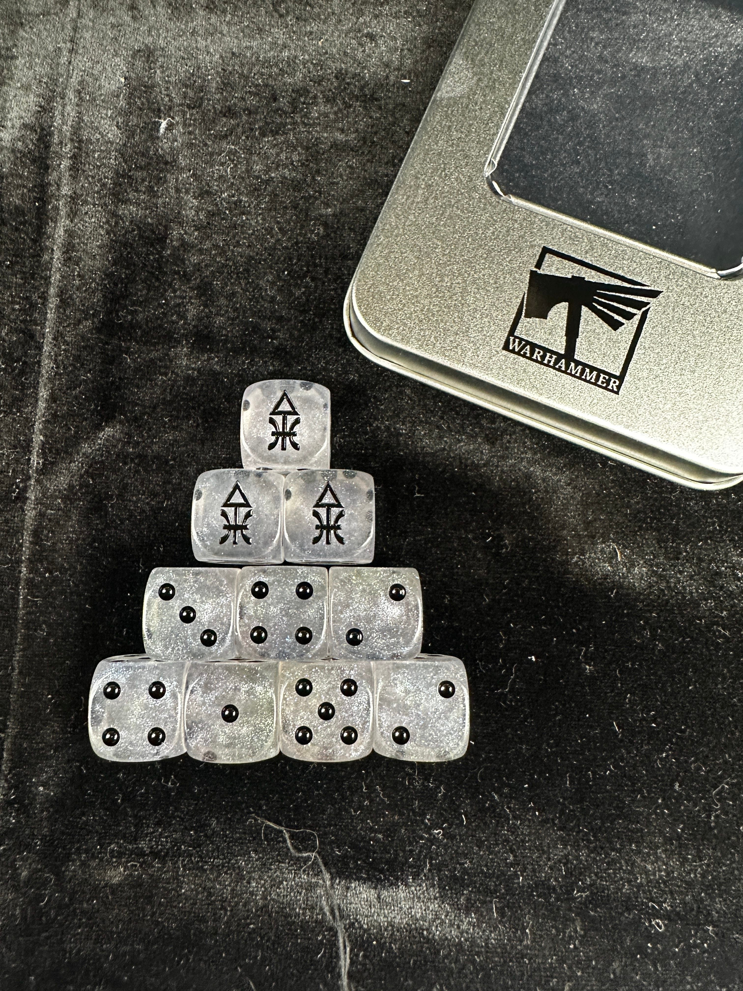 Warhammer 40K Aeldari Color-Shifting Crystal Acrylic D6 Dice