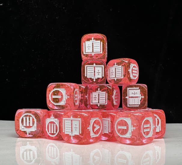 Warhammer 40K Adepta Sororitas Red Pearlescent Acrylic D6 Dice Set