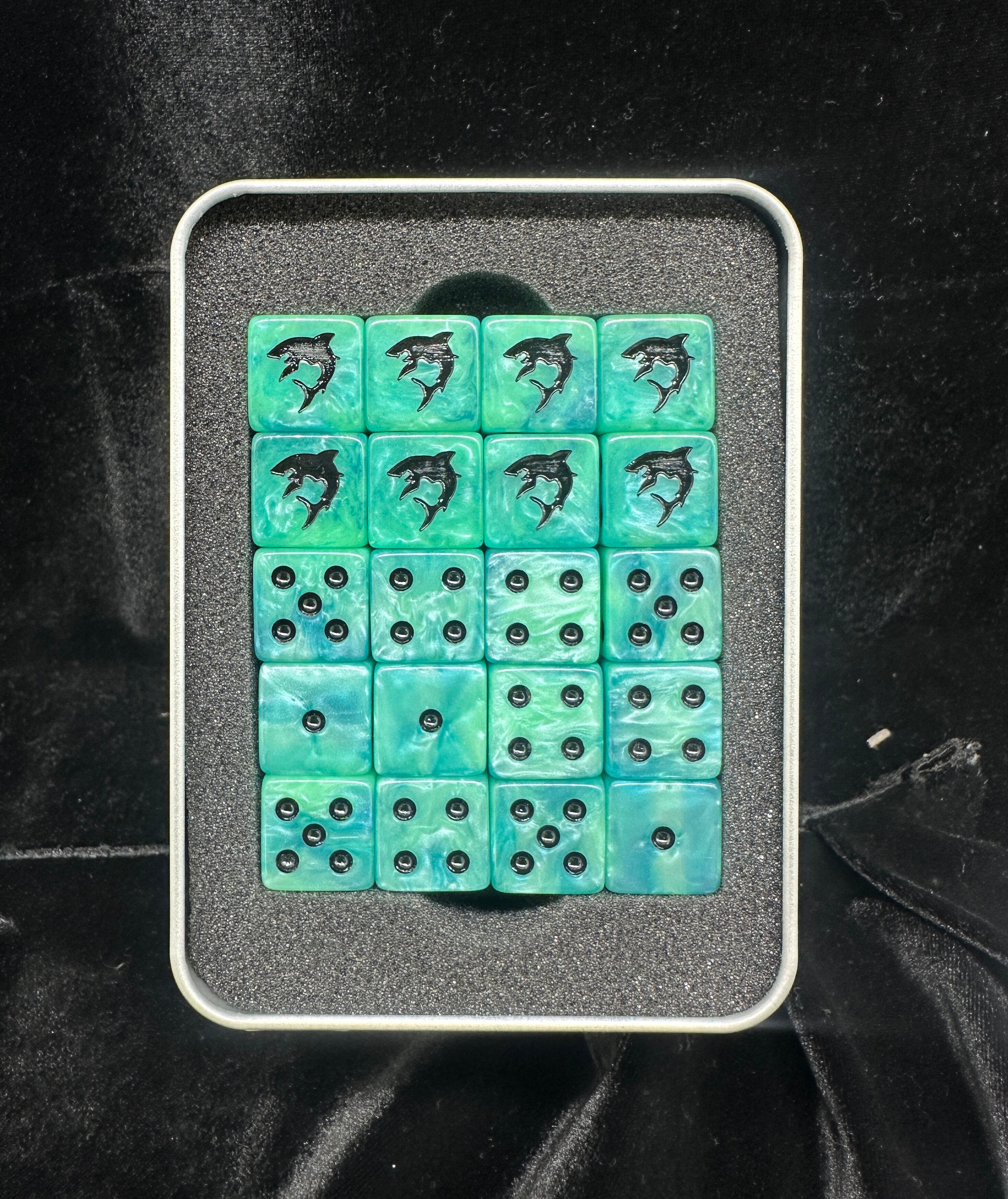 Warhammer 40K Idoneth Deepkin Blue Pearlescent Acrylic D6 Dice