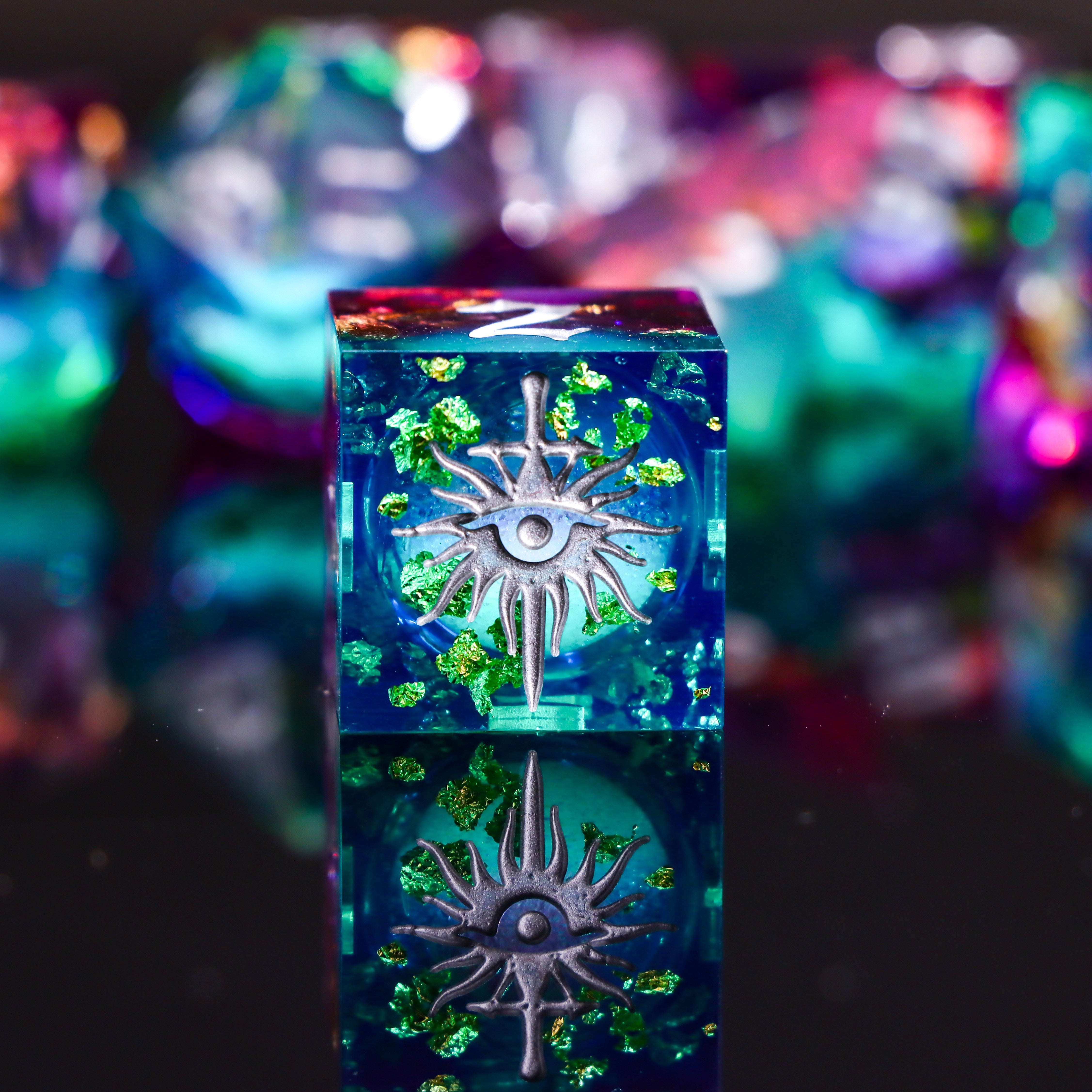 All-Seeing Eye Liquid-Core Resin Dice Set