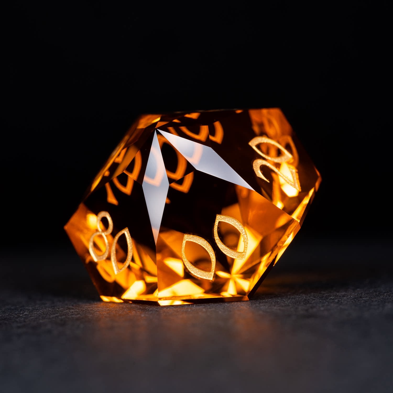 Pikachu Orange Glass DND Dice Set