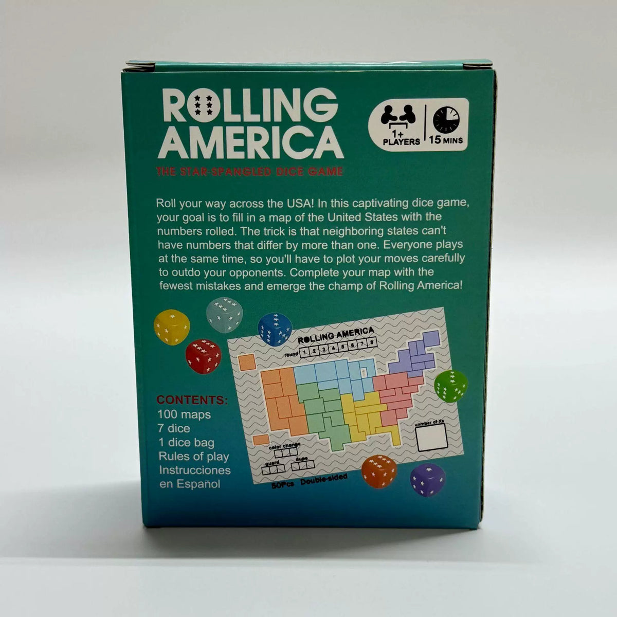 Cross-border Gamewright Rolling America Stars and Stripes Dice Board Game Parent-Child Puzzle Game Toy