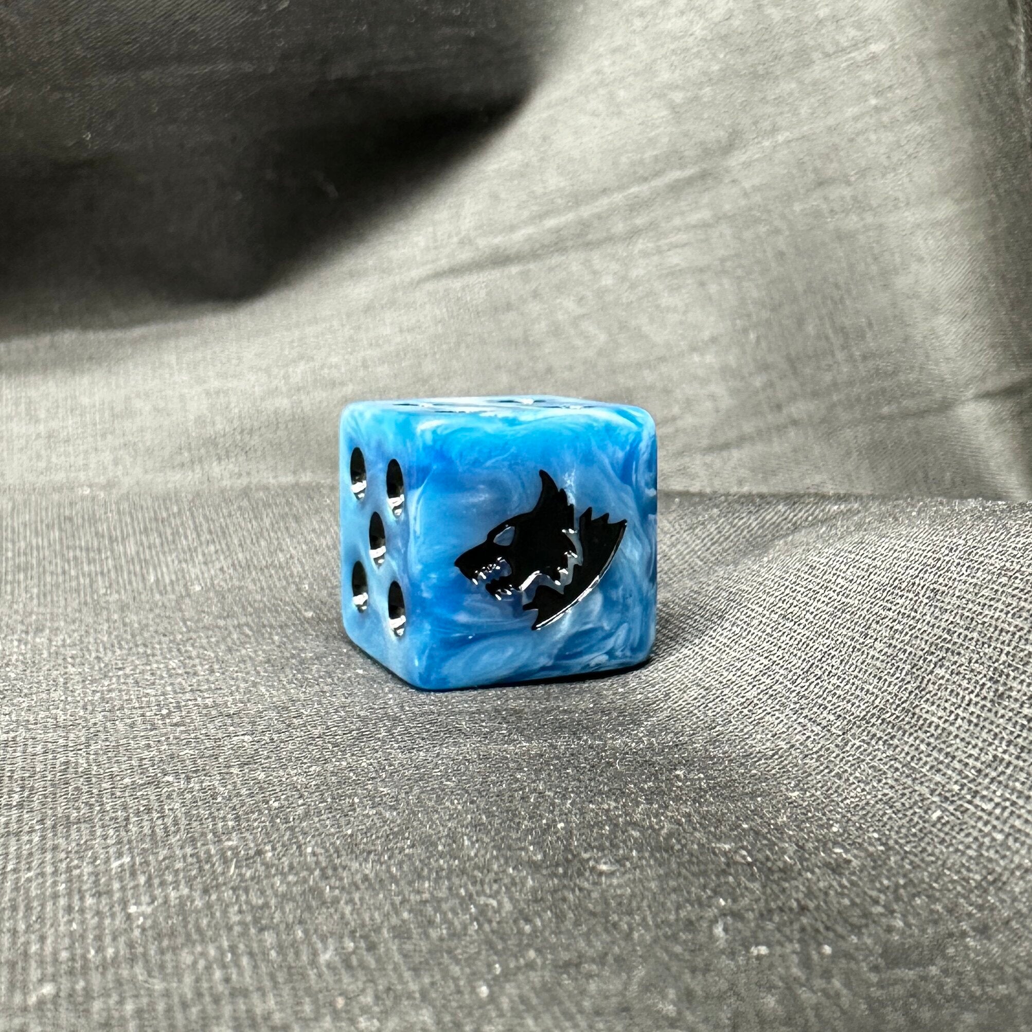 Warhammer 40K Space Wolves Blue Marble Acrylic D6 Dice Set