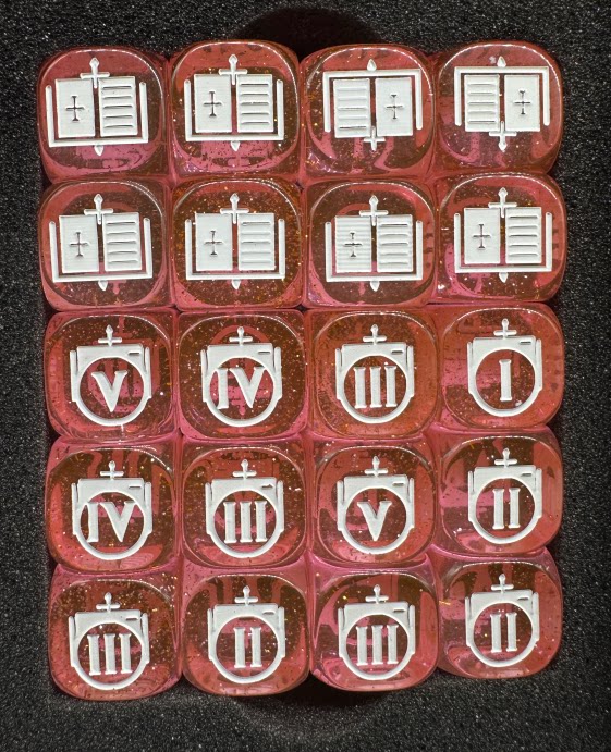 Warhammer 40K Adepta Sororitas Red Pearlescent Acrylic D6 Dice Set
