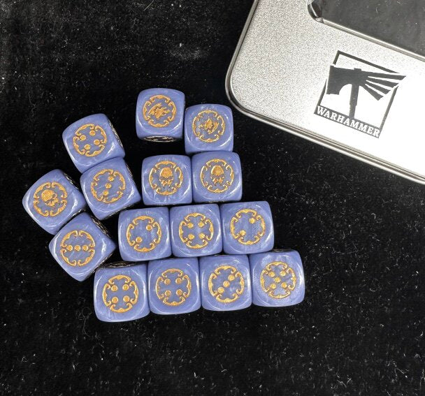 Warhammer 40K Space Wolves Lavender Blue Acrylic D6 Dice Set