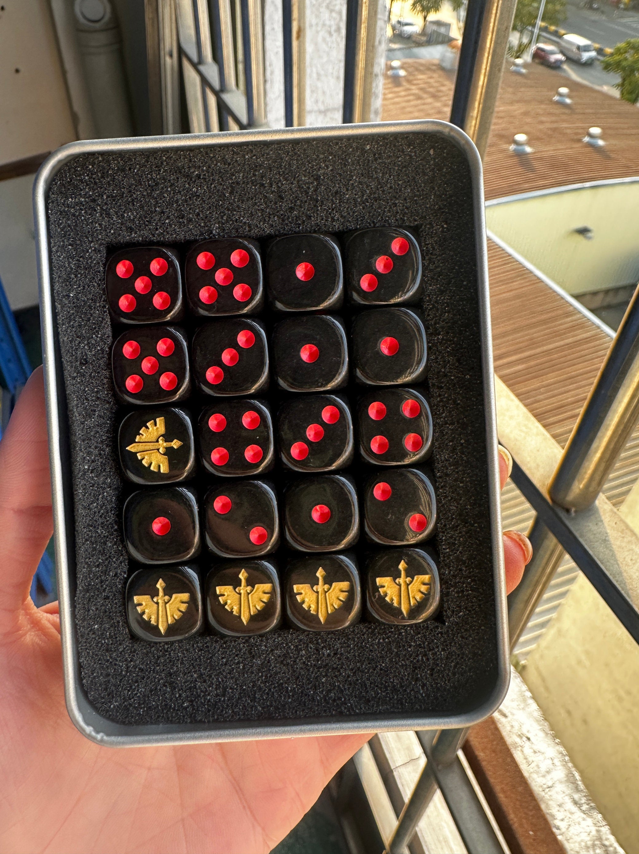 Warhammer 40K Dark Angel Black Matte D6 Dice