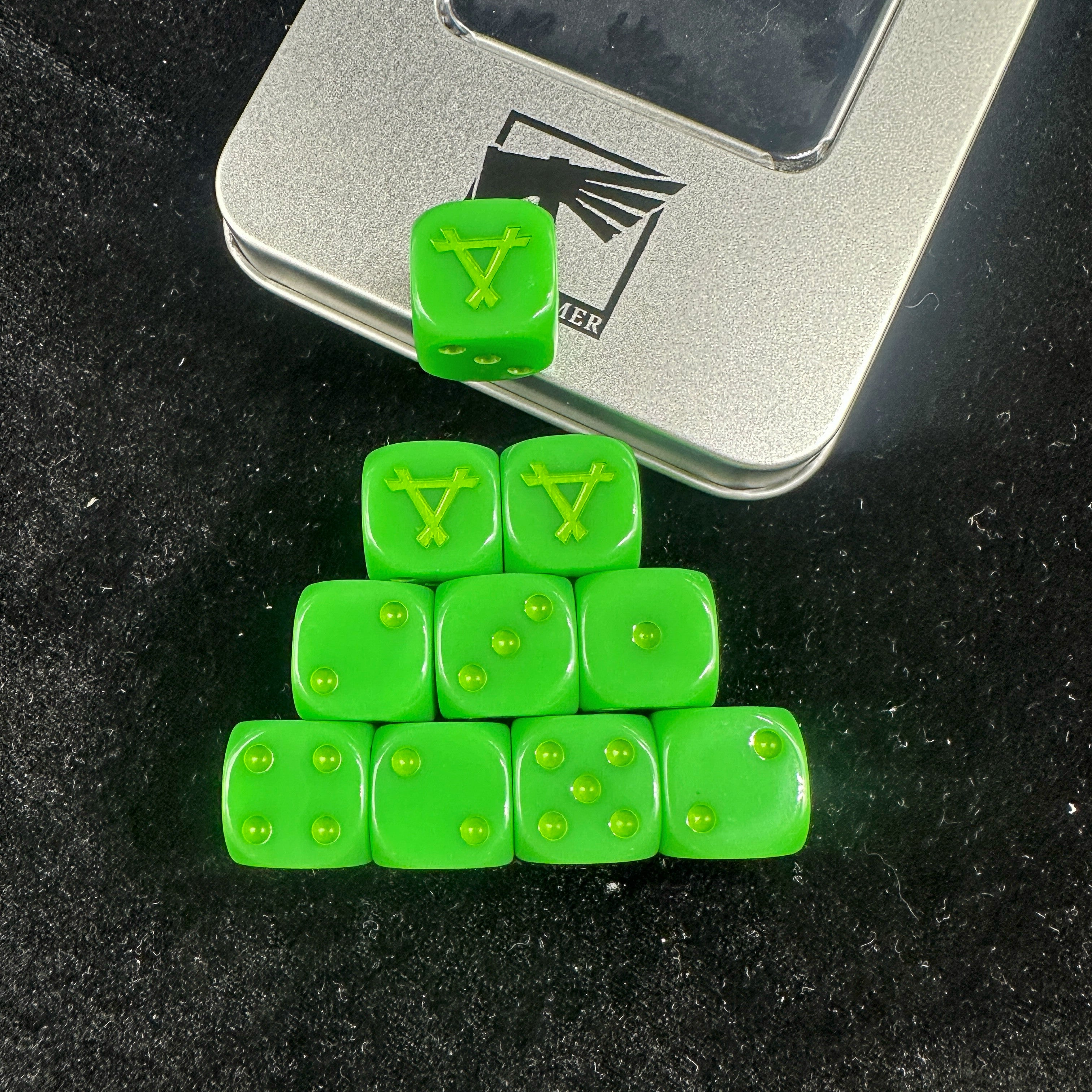 Warhammer AOS Skaven Green Acrylic D6 Dice