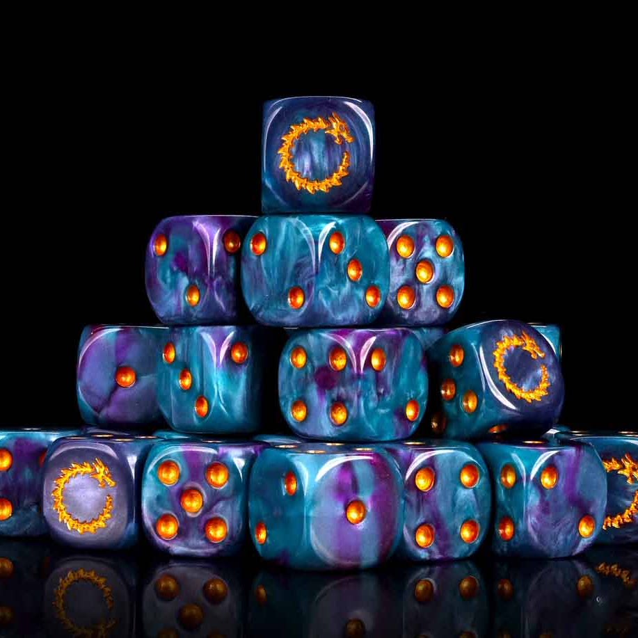 Warhammer 40K Thousand Sons D6 Dice – Swirl Pearl-Effect Acrylic