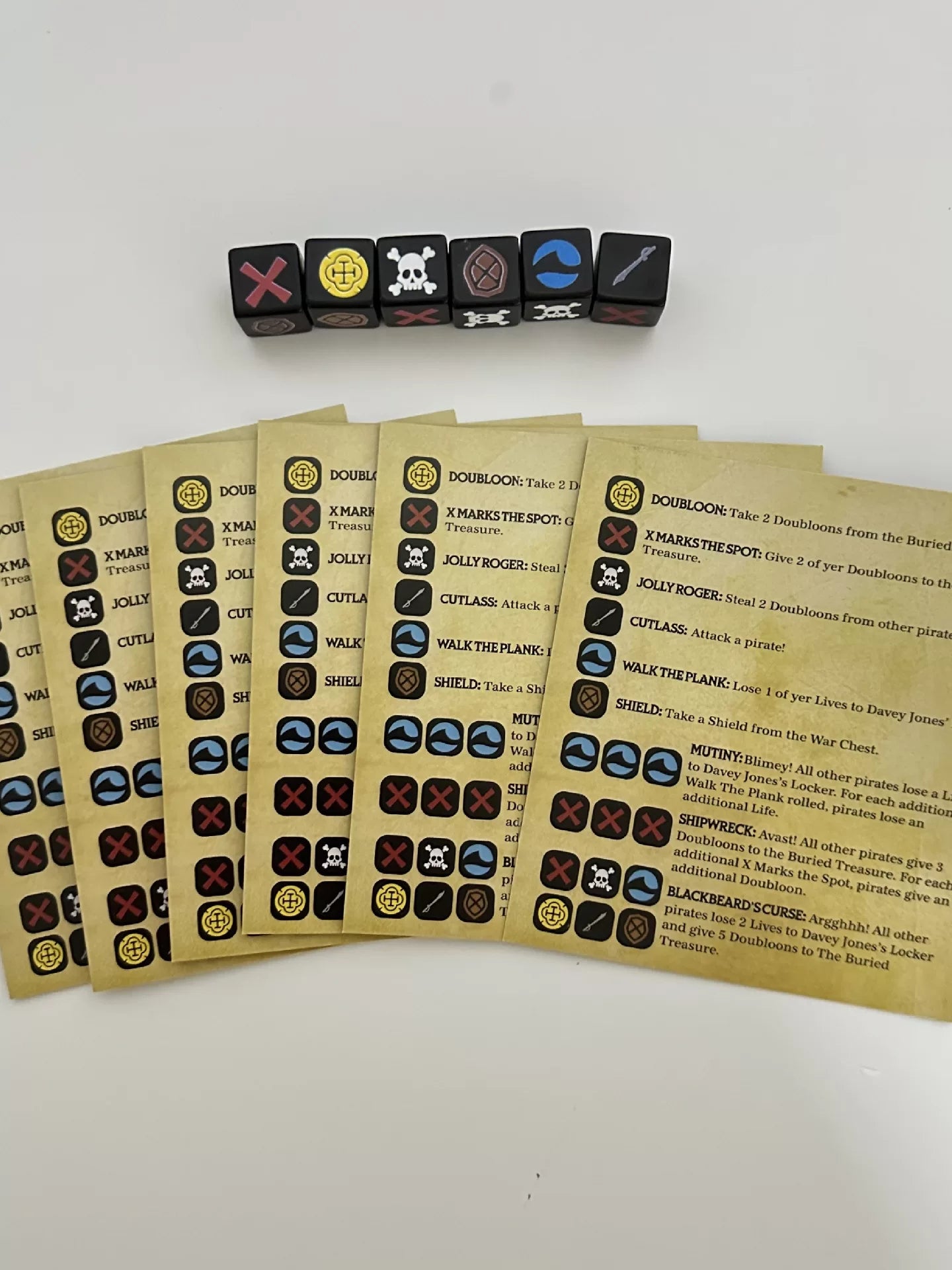 Booty Dice Fast Pirate Dice Game Tabletop Loot Dice Parent-Child Interactive Party Game