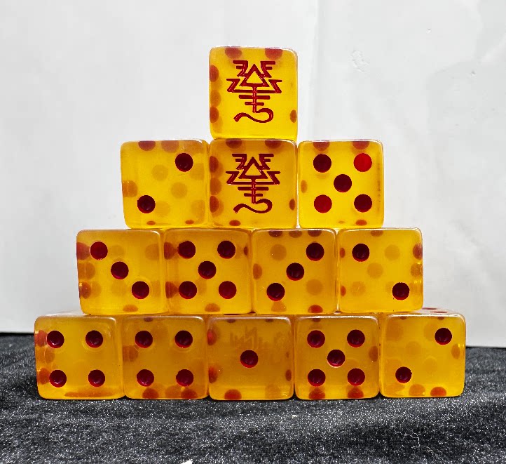 Warhammer 40K Idoneth Deepkin Orange Pearlescent Acrylic D6 Dice Set