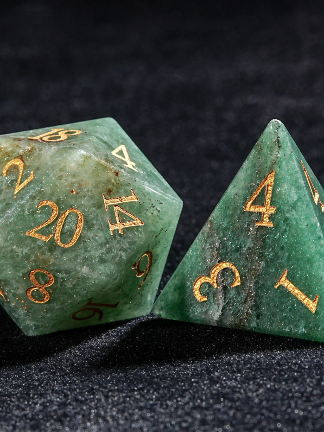 Natural Green Aventurine Gemstone Dice Set