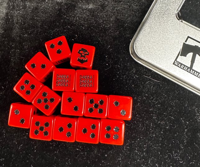 Warhammer 40K Orks Dakka Orange Acrylic D6 Dice Set