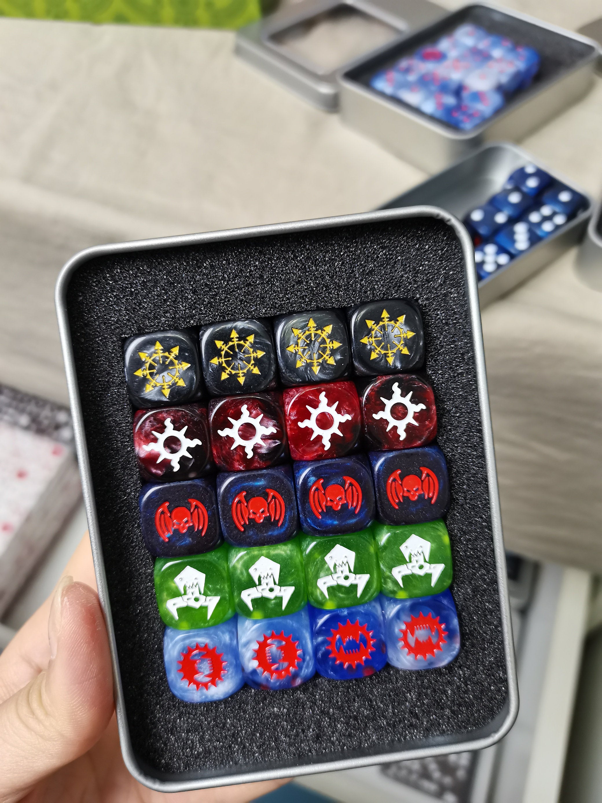 Warhammer 40K Chaos Gods Acrylic D6 Dice Set