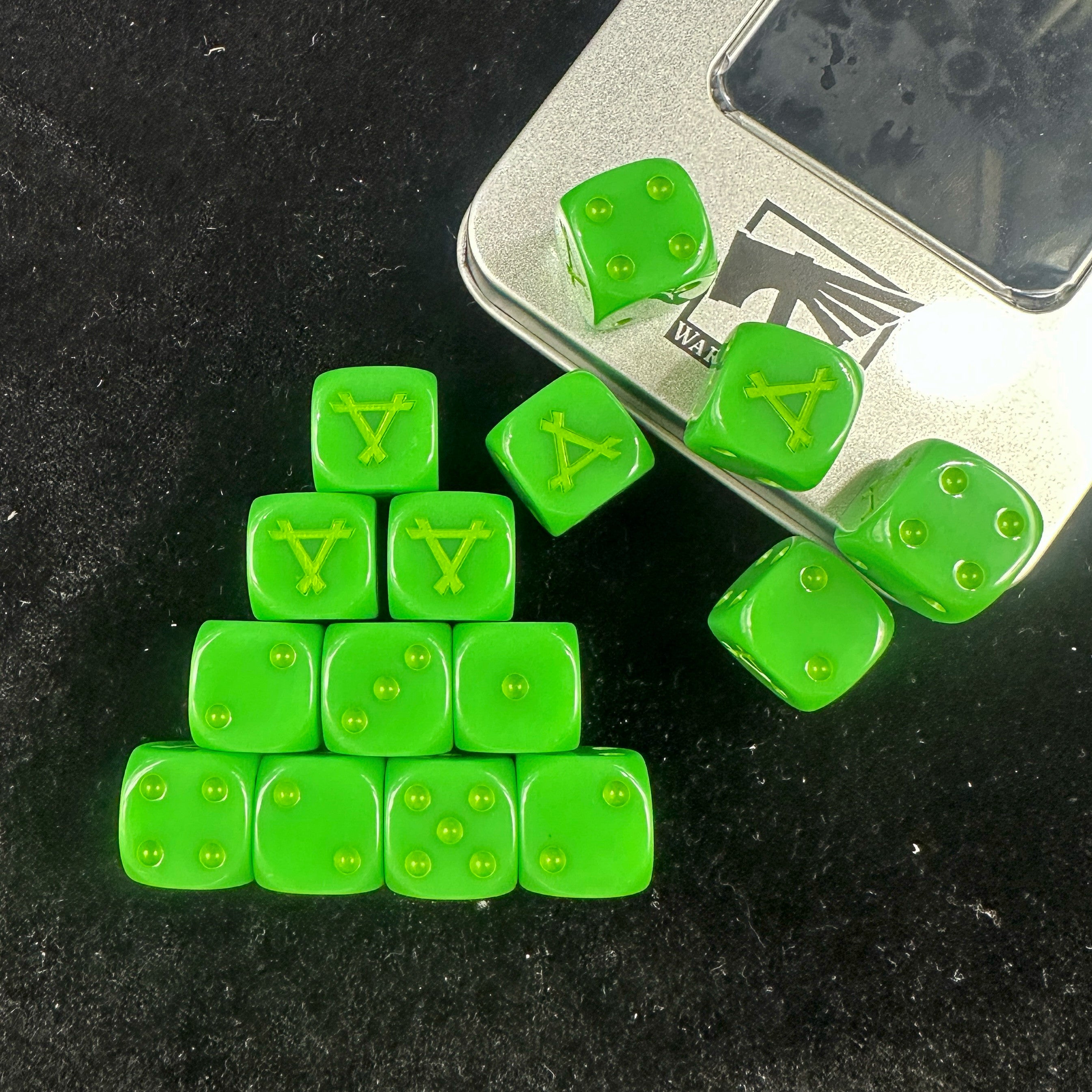 Warhammer AOS Skaven Green Acrylic D6 Dice