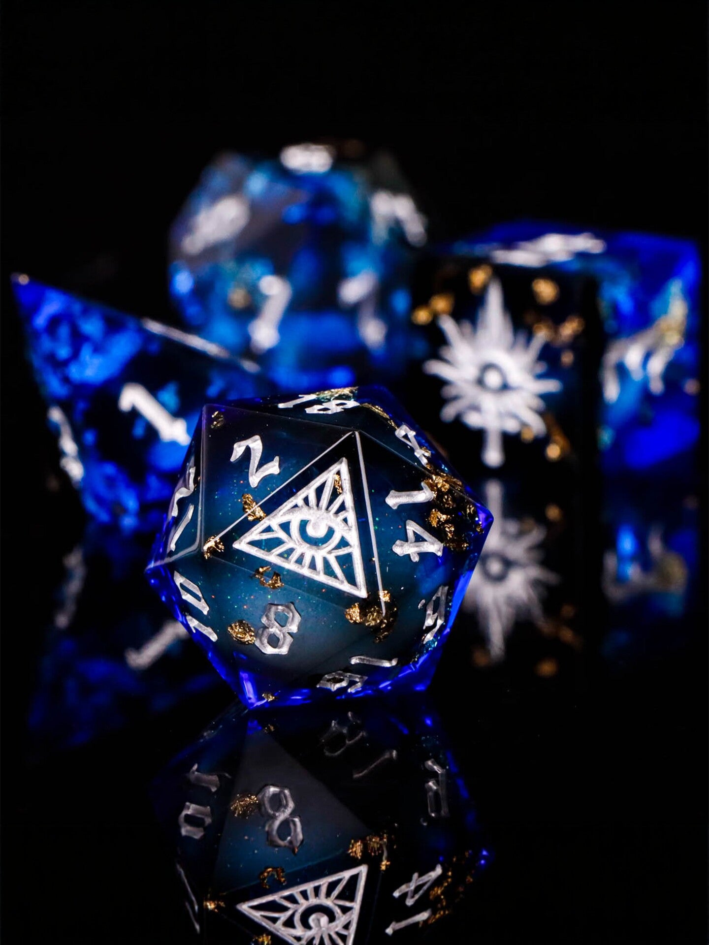 All-Seeing Eye Liquid-Core Resin Dice Set