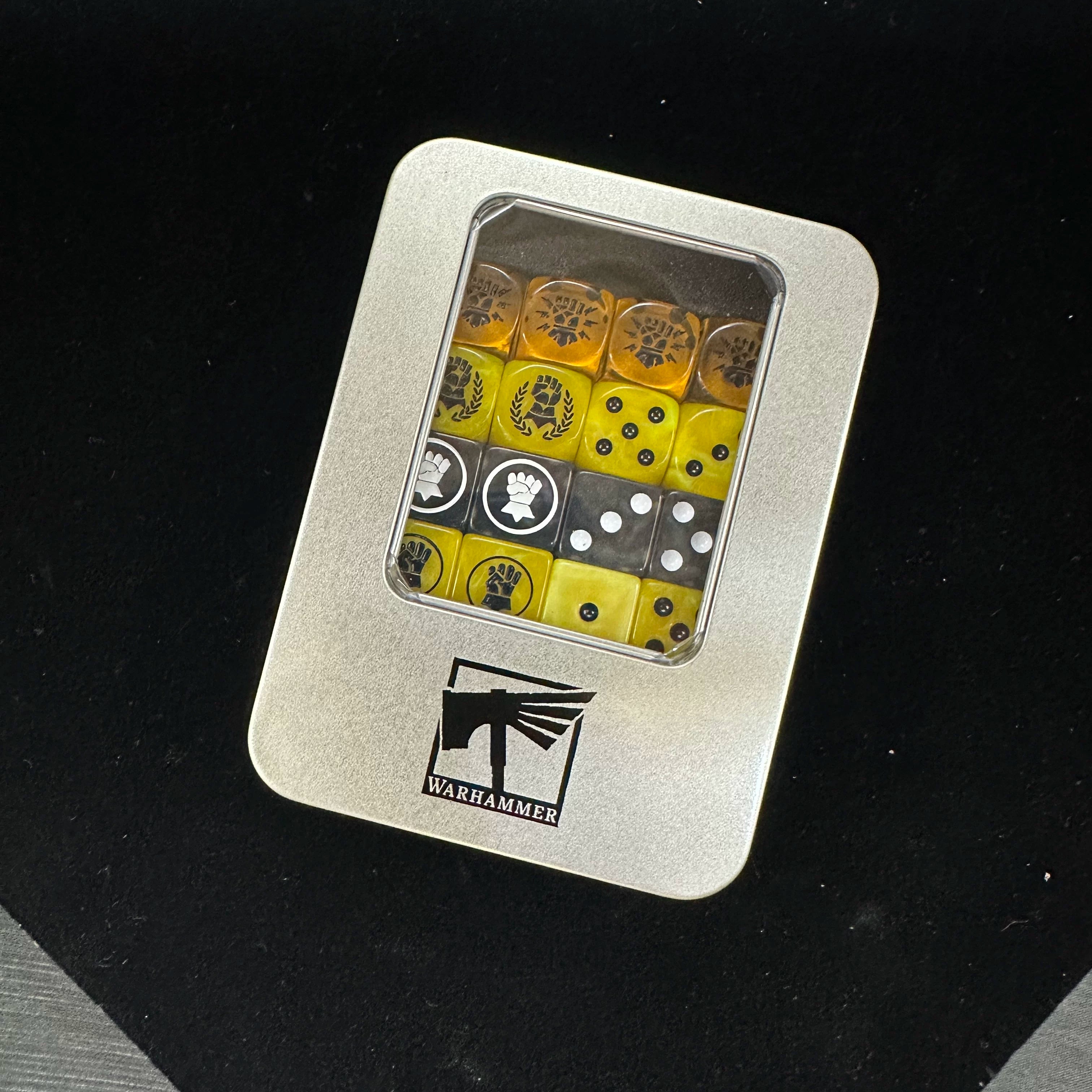 Warhammer Dice: Fists of the Empire, Warhammer AOS, Warhammer TOW, Old World Dice, Imperial Fists Dice