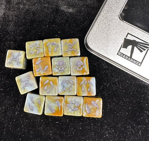Warhammer 40K Orks Yellow-Green Pearlescent Acrylic D6 Dice Set