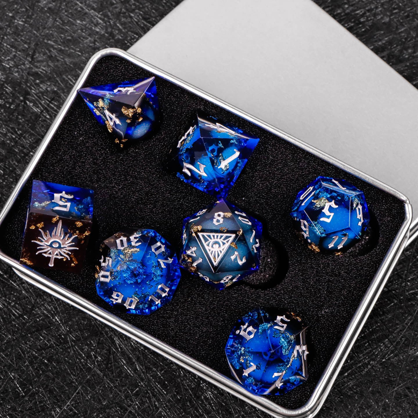 All-Seeing Eye Liquid-Core Resin Dice Set