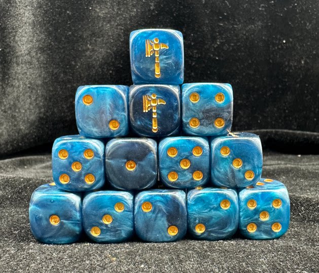 Warhammer 40K Space Wolves Blue Pearl Acrylic D6 Dice Set