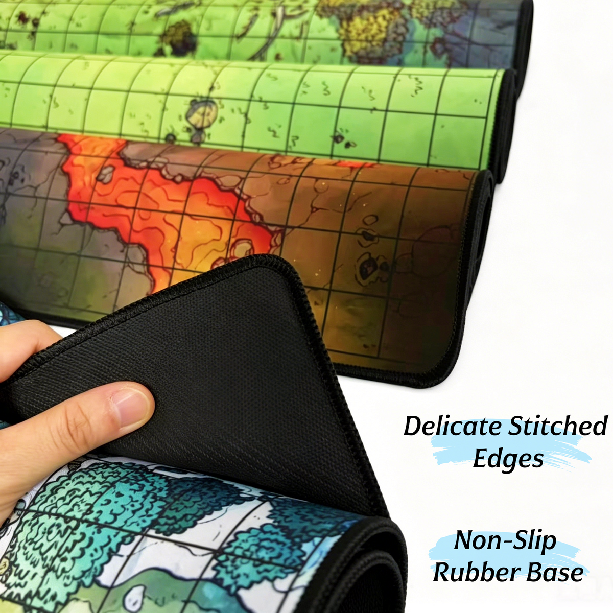 24 x 24 in D&D Battle Mat – 1-Inch Grid TRPG Terrain Map