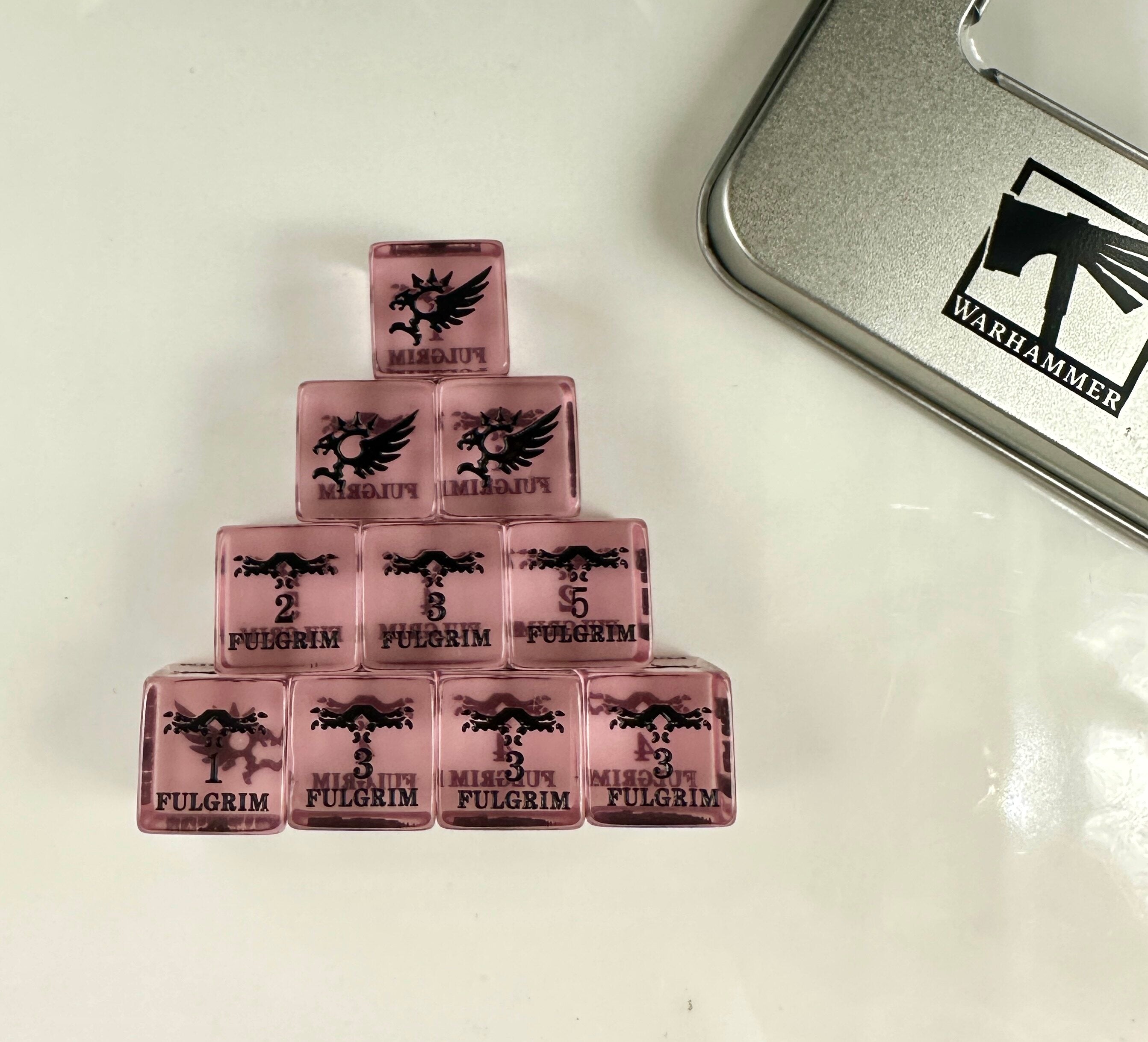 Warhammer 40K Emperor's Children Fulgrim Pink Acrylic D6 Dice