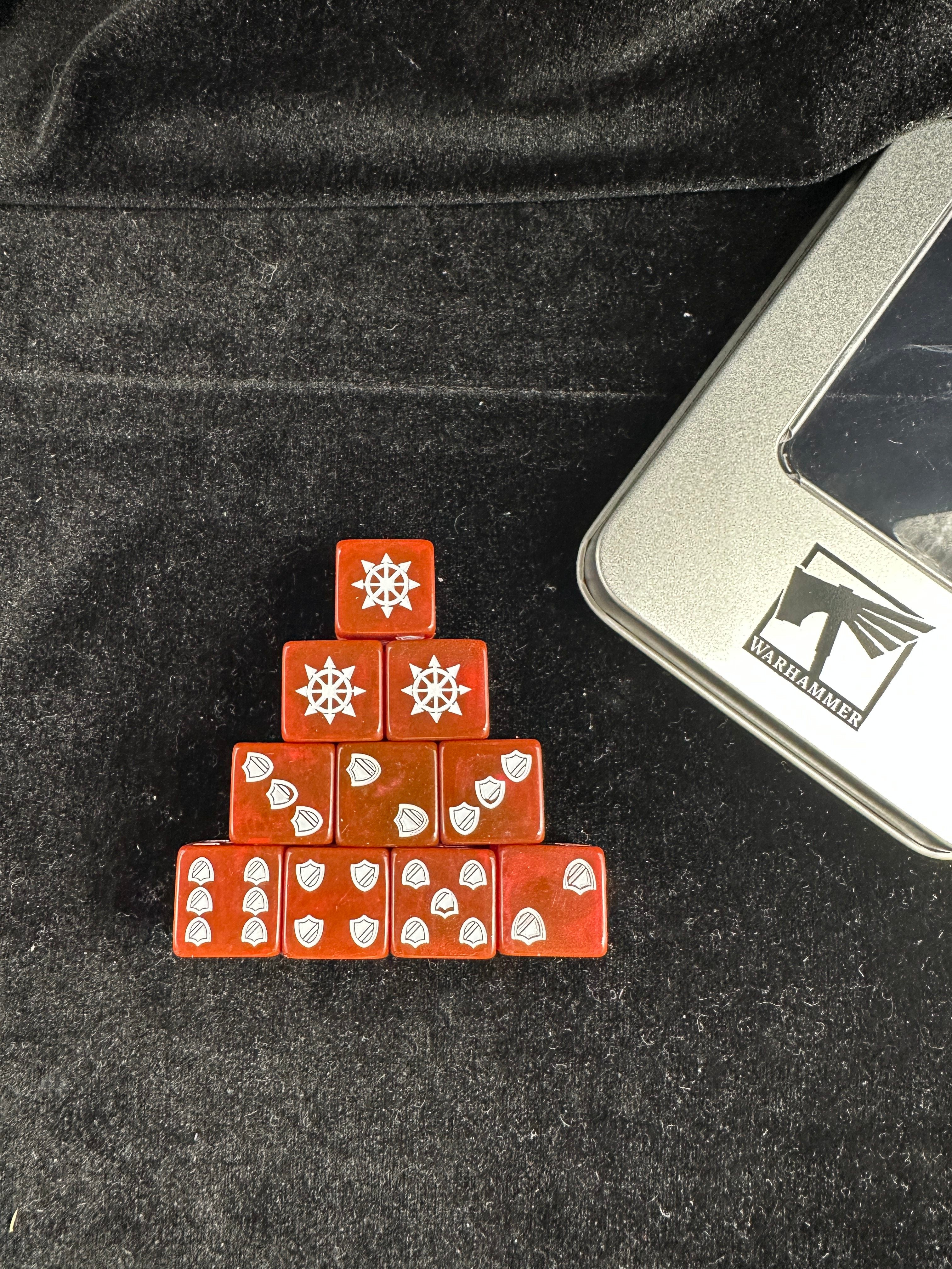 Warhammer 40K Chaos Space Marines Red Acrylic D6 Dice Set
