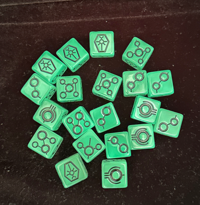 16mm Right Angle Luminous War Hammer 40k Space Necromancer Resin D6 Dice