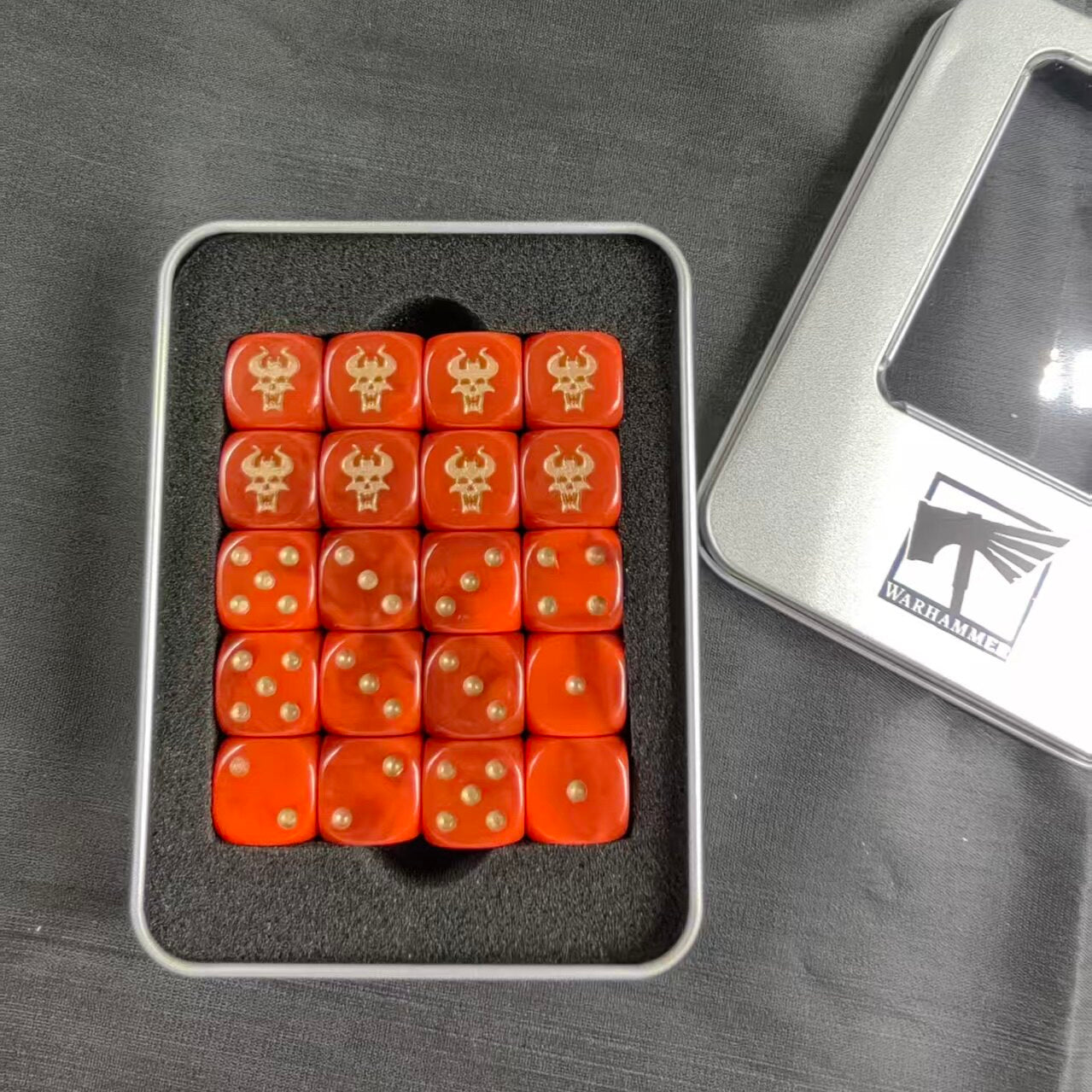 Warhammer 40K Khorne Red Marble Resin D6 Dice Set