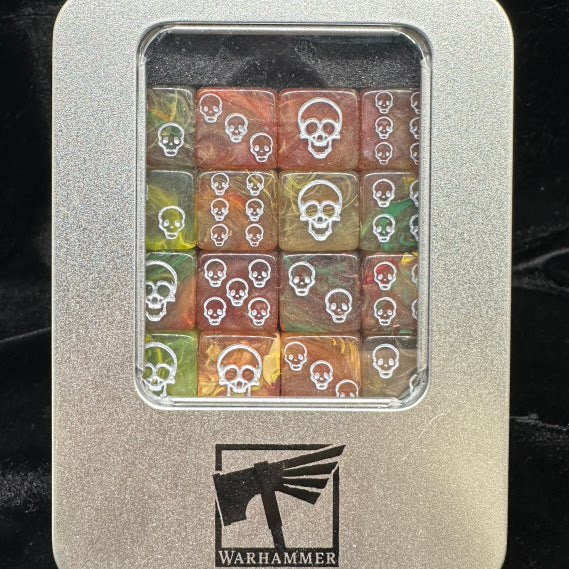 Warhammer 40K Chaos Orks Mixed Orange Yellow Green Resin D6 Dice Set