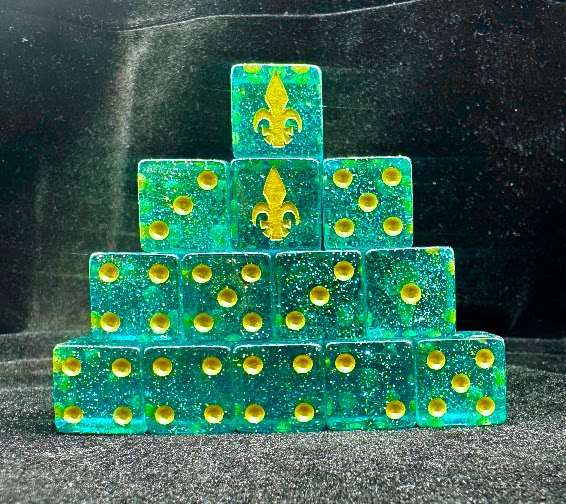 Warhammer 40K Idoneth Deepkin Green Galaxy Resin D6 Dice Set