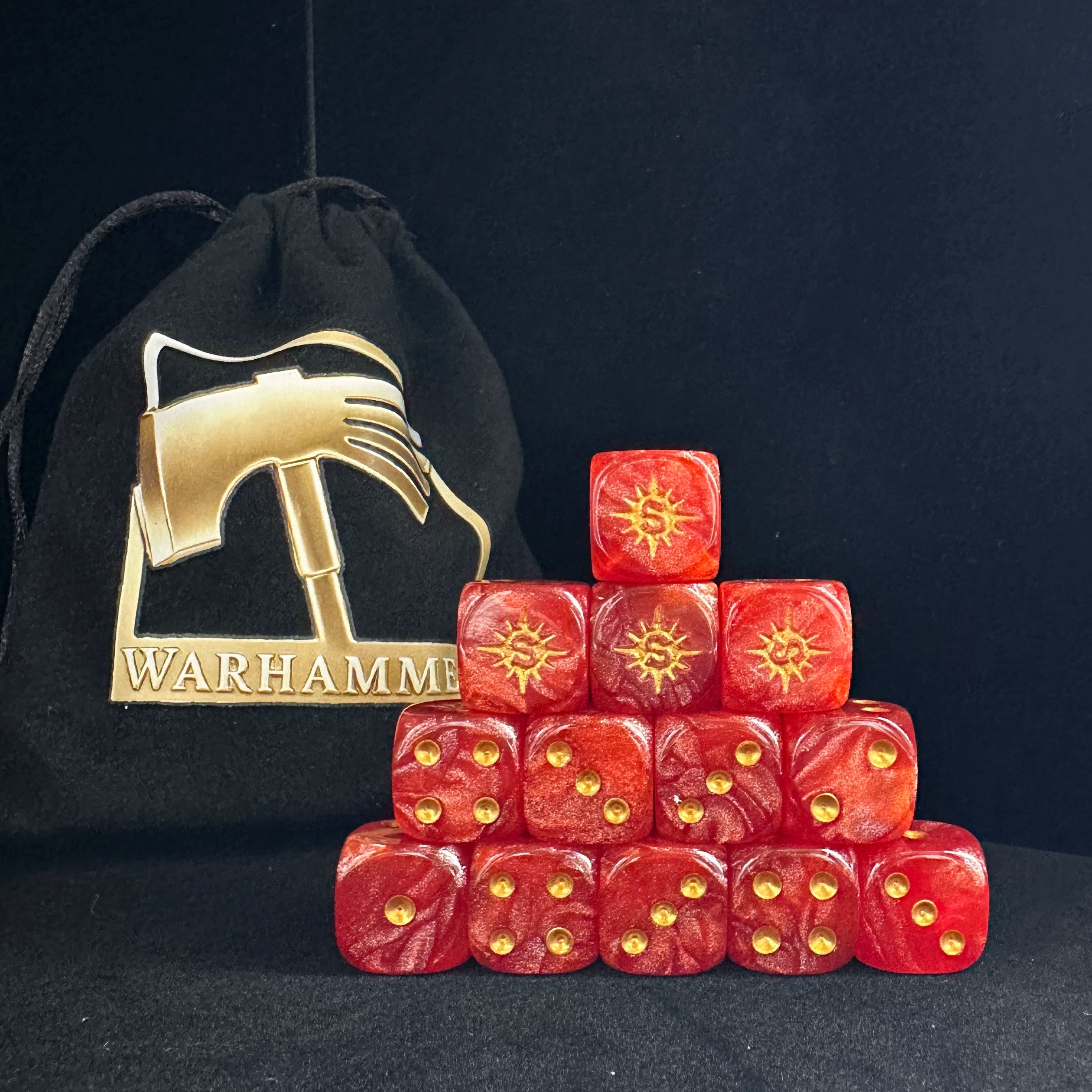 Warhammer 40K Cities of Sigmar Red Pearl Acrylic D6 Dice Set