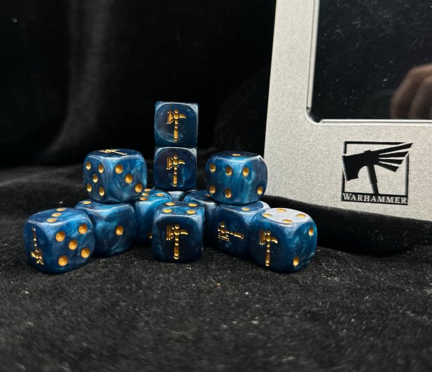 Warhammer 40K Space Wolves Blue Pearl Acrylic D6 Dice Set