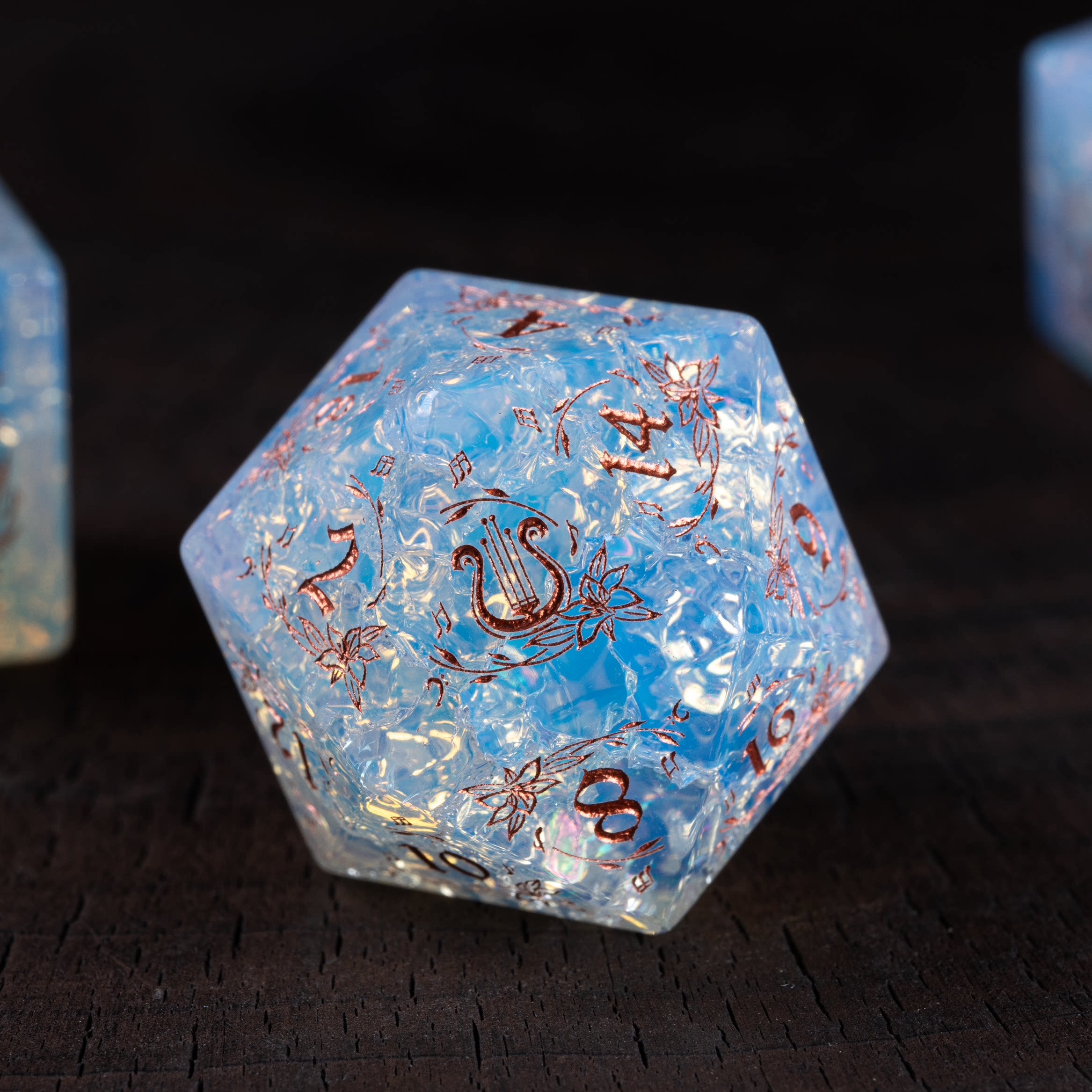 Bard's Harp Opal DND Dice Set