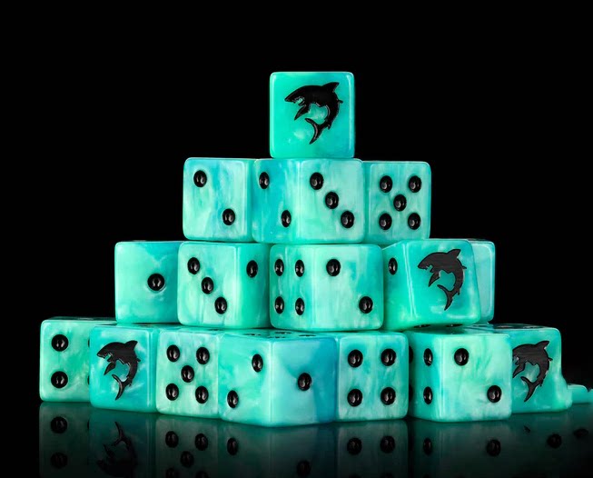 Warhammer 40K Idoneth Deepkin Blue Pearlescent Acrylic D6 Dice