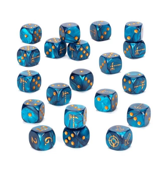 Warhammer 40K Space Wolves Blue Pearl Acrylic D6 Dice Set