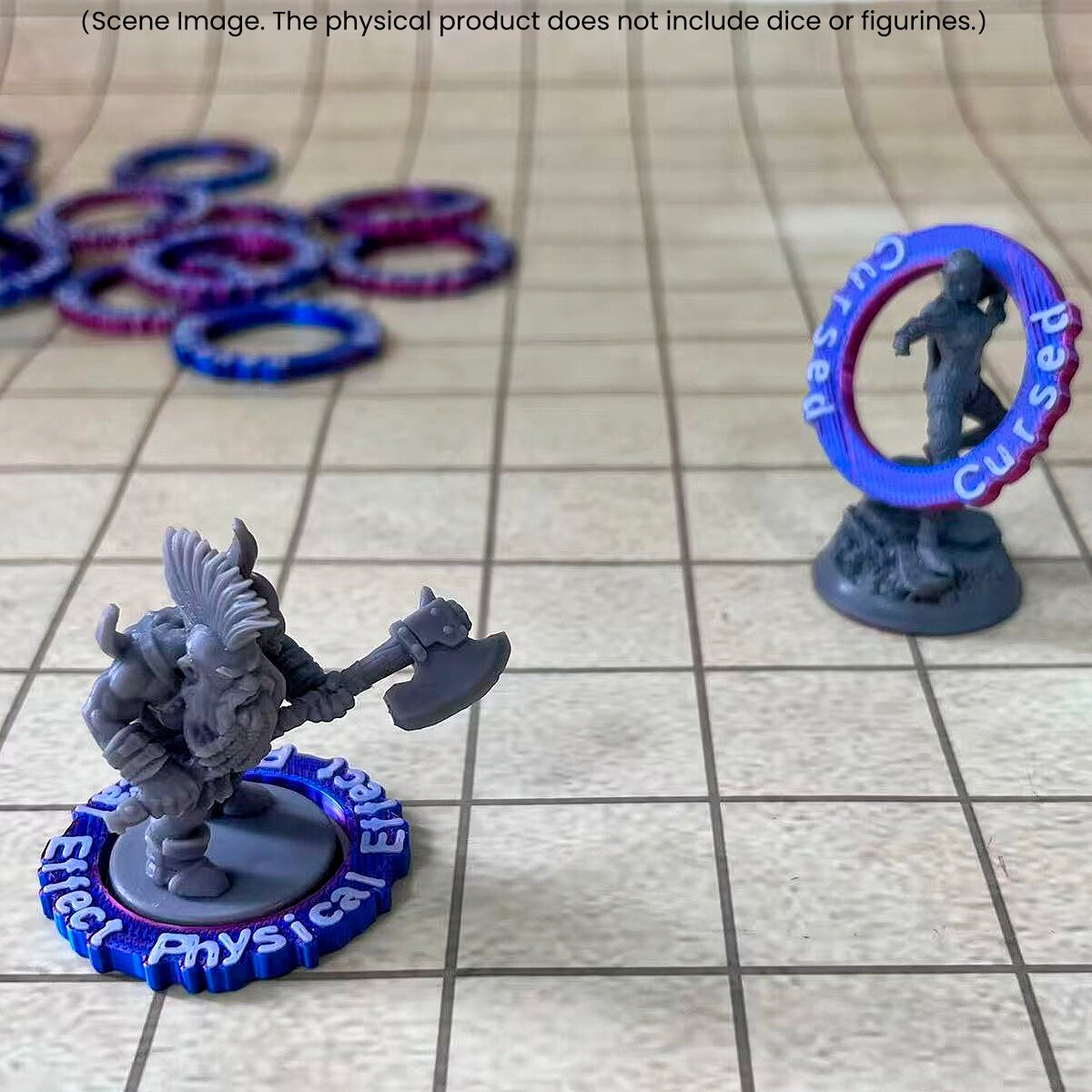 24-Pack D&D Condition Rings & Status Markers – Acrylic Spell Effect Tokens