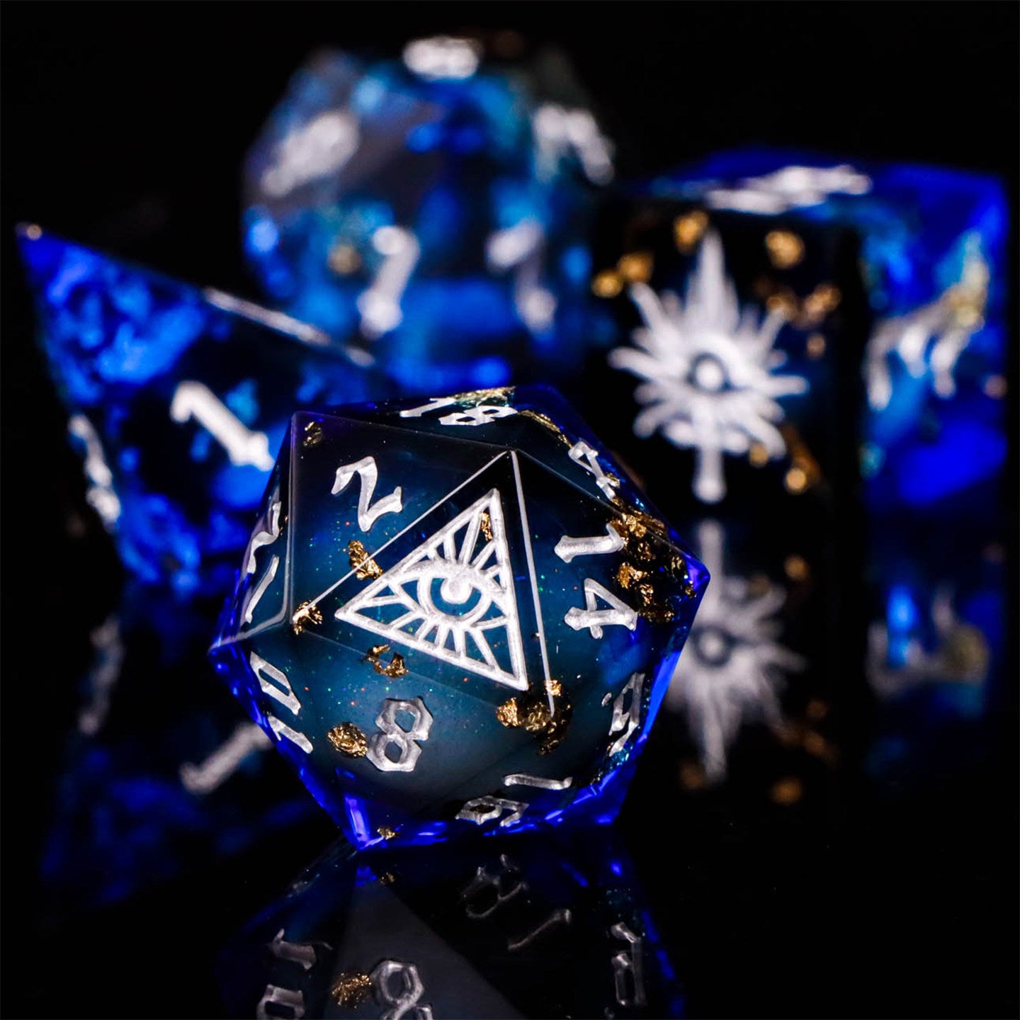 All-Seeing Eye Liquid-Core Resin Dice Set