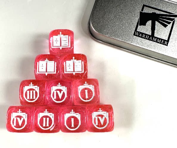 Warhammer 40K Adepta Sororitas Red Pearlescent Acrylic D6 Dice Set