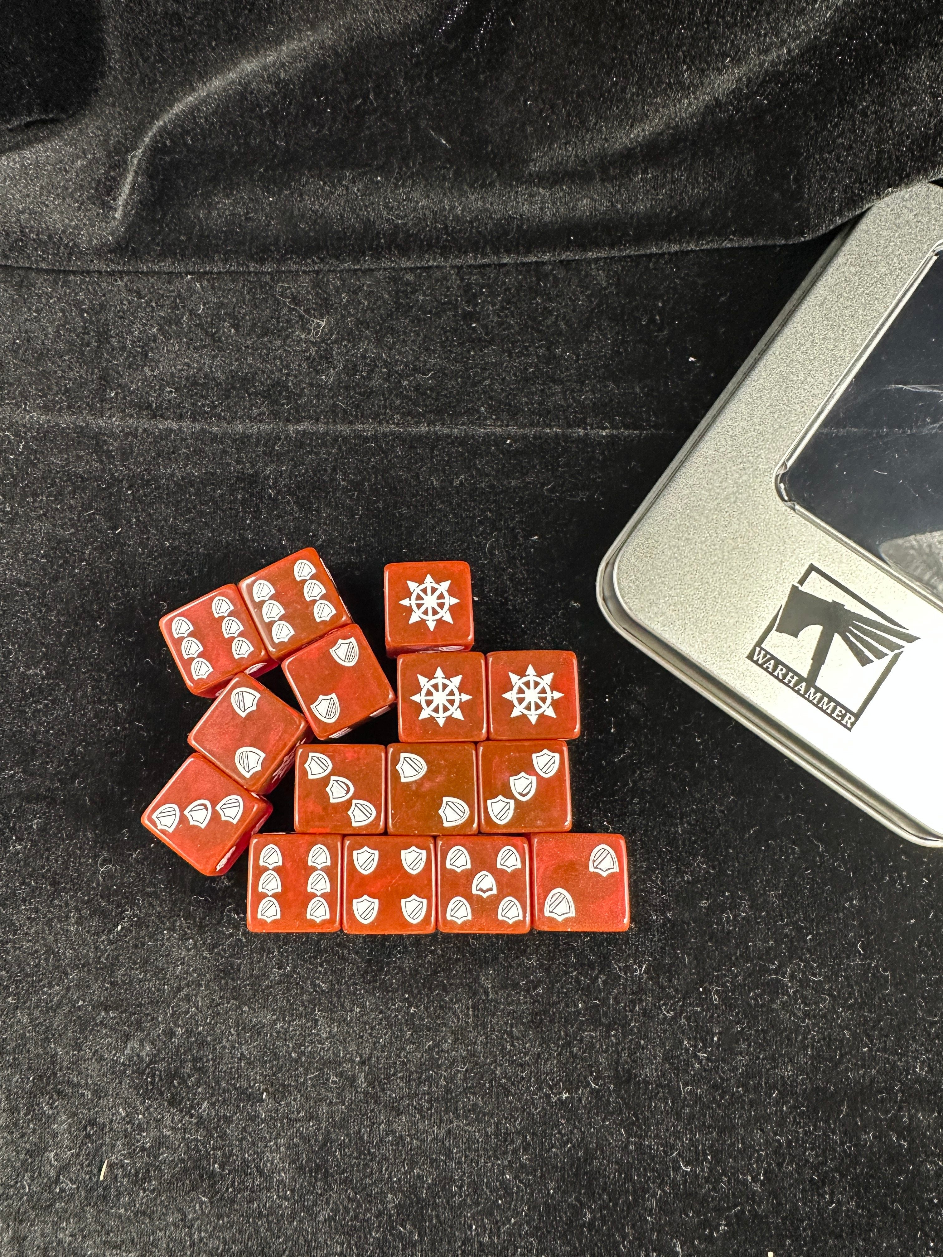Warhammer 40K Chaos Space Marines Red Acrylic D6 Dice Set