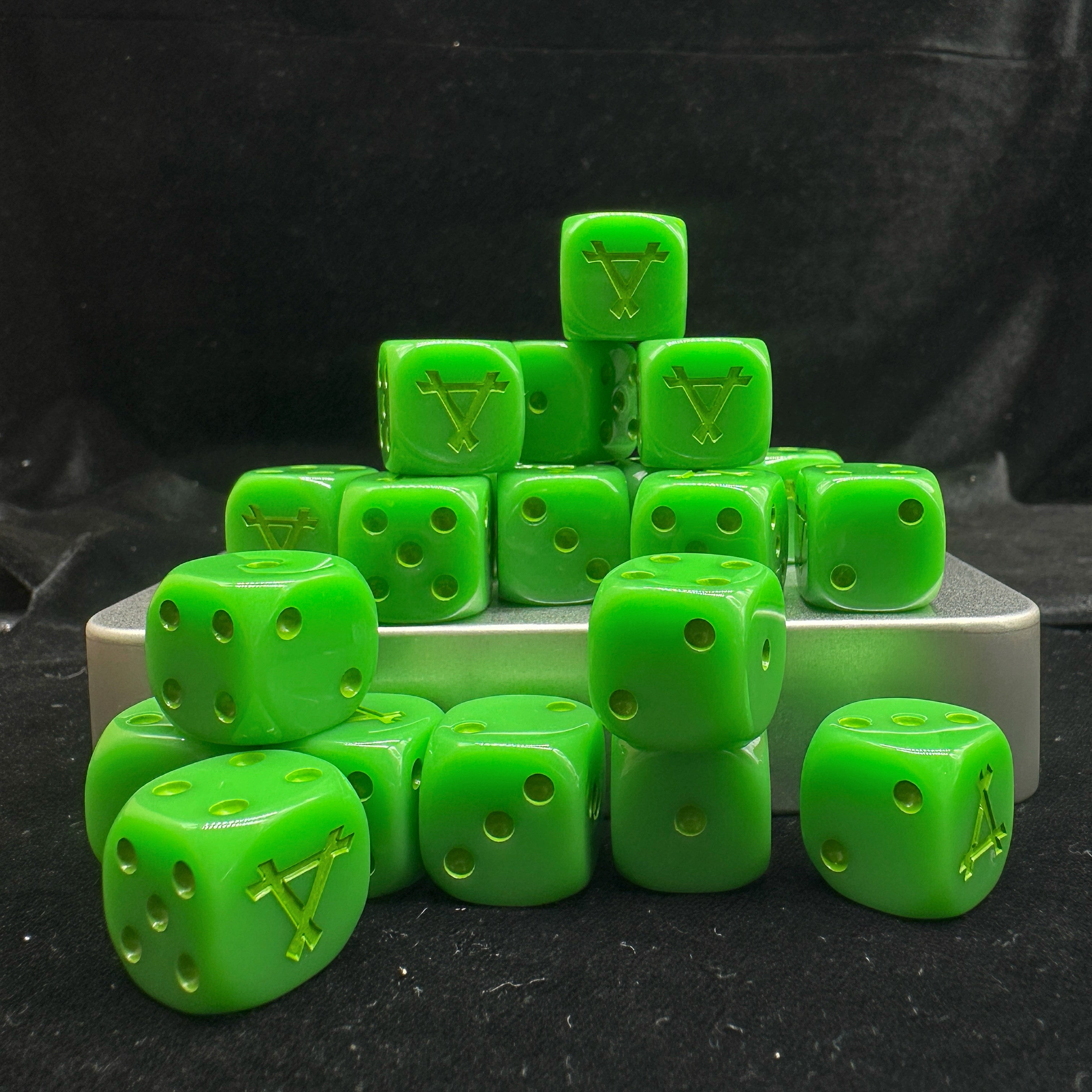 Warhammer AOS Skaven Green Acrylic D6 Dice