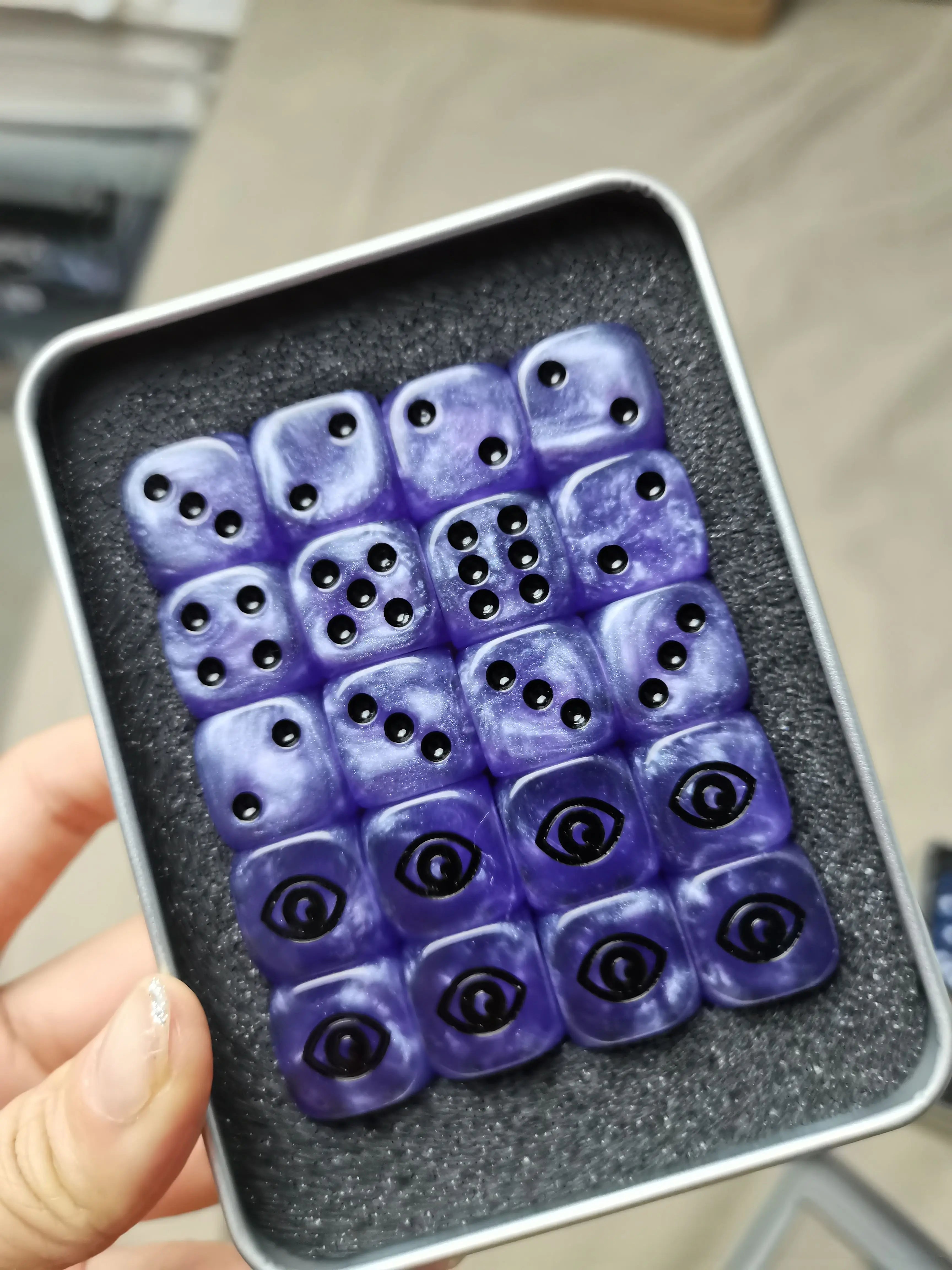 Warhammer 40K Eye of the Daemon Purple Acrylic D6 Dice