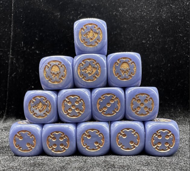Warhammer 40K Space Wolves Lavender Blue Acrylic D6 Dice Set