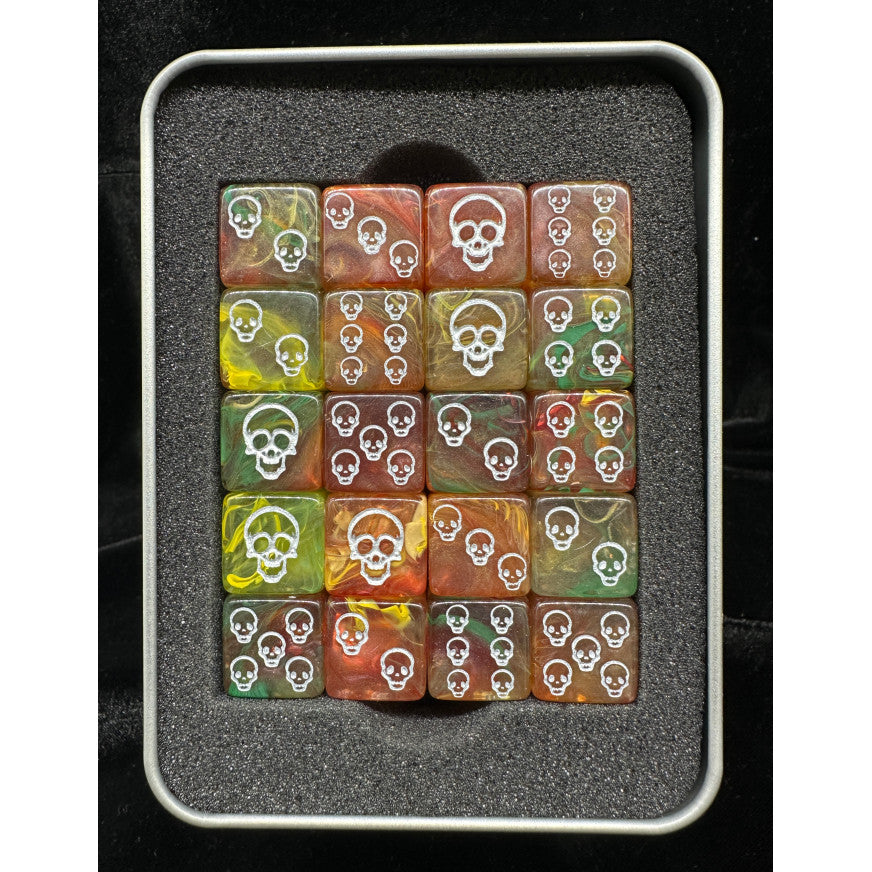 Warhammer 40K Chaos Orks Mixed Orange Yellow Green Resin D6 Dice Set