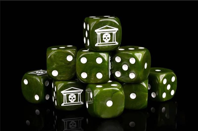 Warhammer 40K Idoneth Deepkin Green Pearlescent Acrylic D6 Dice