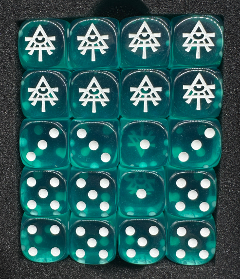 Warhammer 40K Aeldari Tree of Life Blue Transparent Acrylic D6 Dice