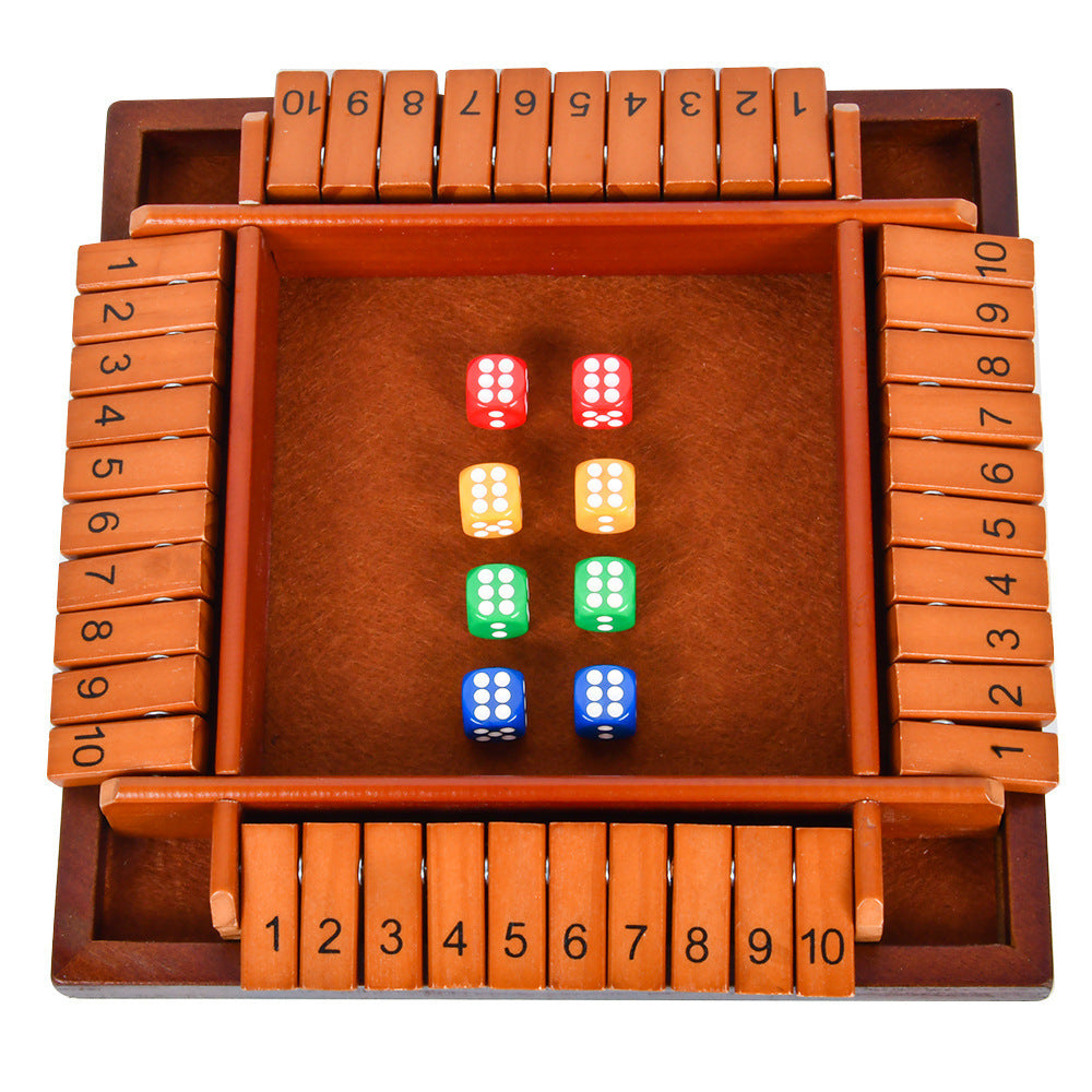 Close the Box Dice Game | Hexagonal Wooden Family Educational Tabletop Game for 6 Players