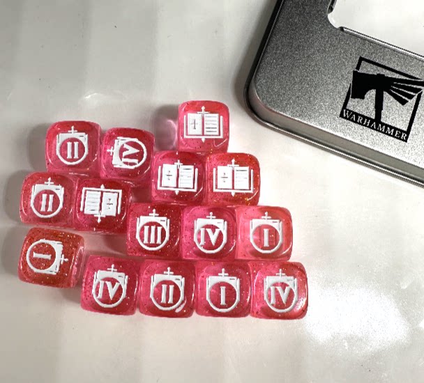 Warhammer 40K Adepta Sororitas Red Pearlescent Acrylic D6 Dice Set