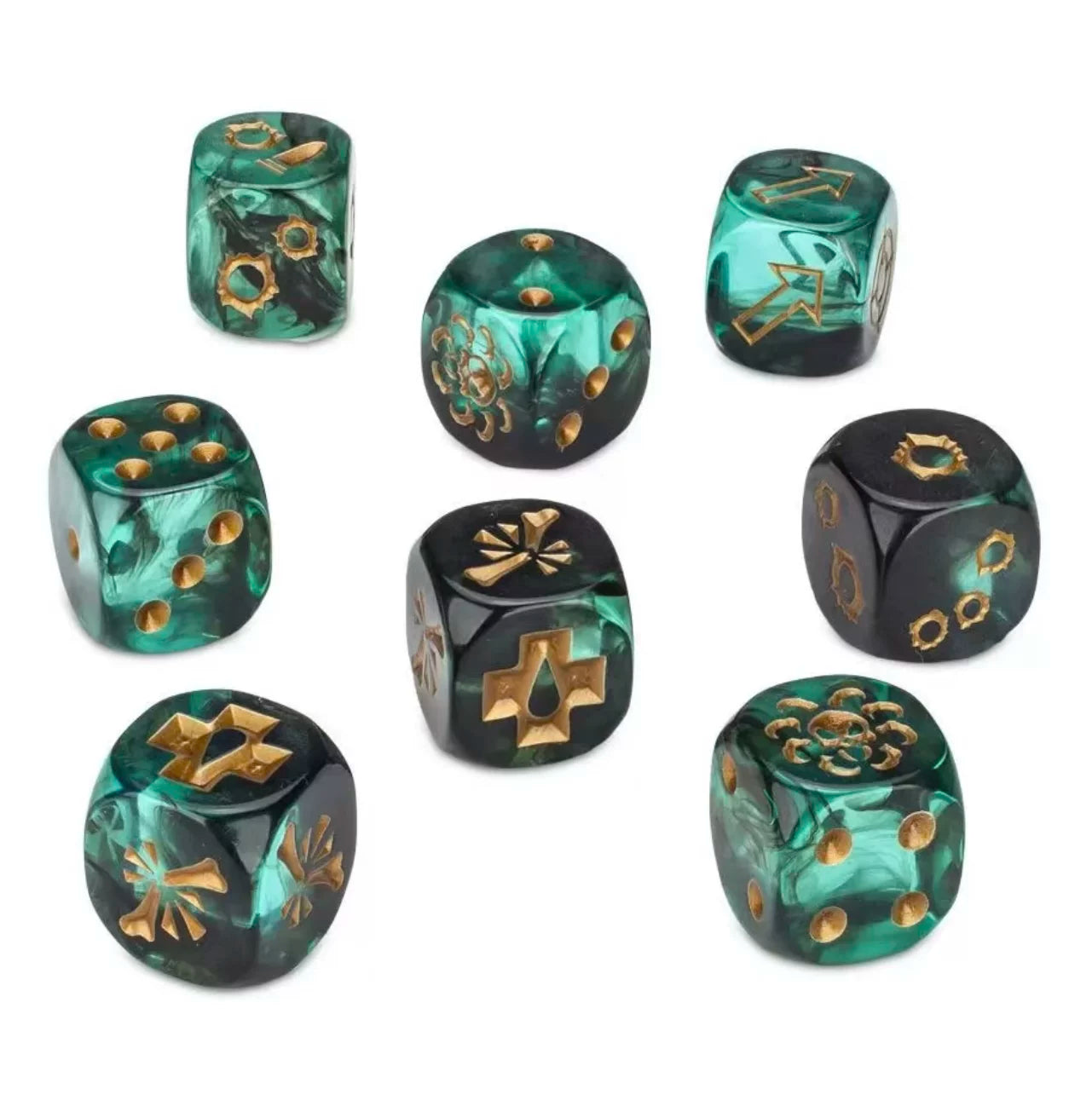 Warhammer AOS HH Death Guard Nurgle Green Pearlescent Acrylic D6 Dice